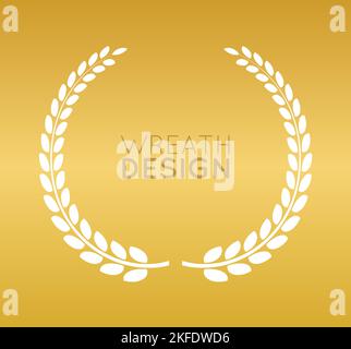 Laurel Wreath Isolated Flat Decoration Element Luxury Leaf Illustration Stock Vector