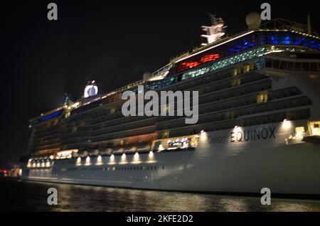 cruse ship at night on pier dark big modern Stock Photo - Alamy
