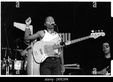 Multiple Grammy nominee MeShell (Me'Shell) Ndegeocello plays the NME Stage at Glastonbury, Saturday 25 June 1994. Photograph © Rob Watkins Stock Photo