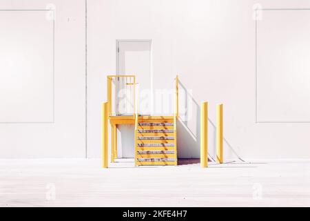 Blue water and a swimming pool ladder Stock Photo