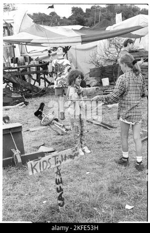 The Kids Tent at the Glastonbury Festival, Friday 24 June 1994. Photograph © Rob Watkins Stock Photo