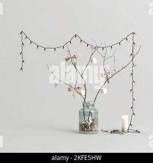 3d illustration of set decoration about christmas isolated on white background Stock Photo