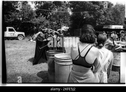 Fun and Games in the Children's Area at Glastonbury Festival, Pilton, England, June 25-27 1993. Photograph: ROB WATKINS Stock Photo