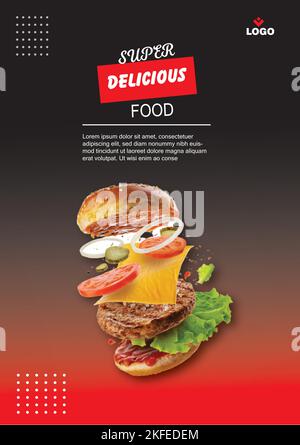 Business Flyer Template For Restaurant Fully Editable Stock Vector