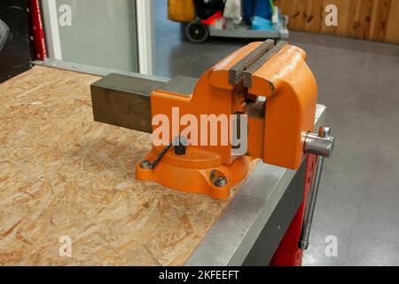 Vice or vise, which is used to work holding different materials and thus be able to manipulate them with different tools Stock Photo