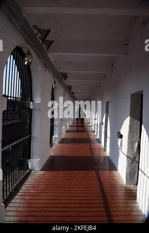 Corridor, Cellular Jail, Kala Pani, British colonial prison, Port Blair, South Andaman Island, Andaman and Nicobar Islands, Union Territory, UT, India Stock Photo