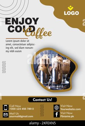 Business Flyer Fully Editable Template For Coffee Cafes Stock Vector