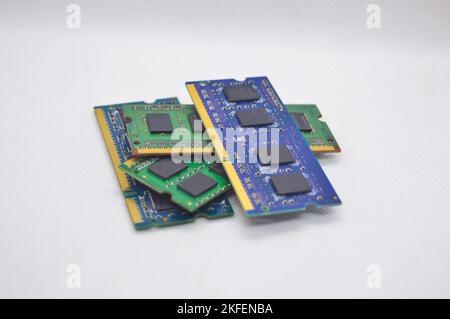 RAM is a hardware device. computer key, ram notebook on white background Stock Photo