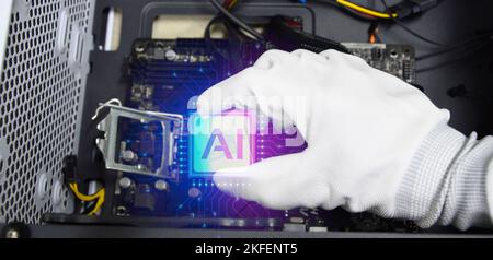 Conceptual images of artificial intelligence and computer systems Stock Photo