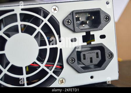 rear view of PC power supply Stock Photo
