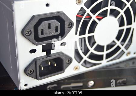 rear view of PC power supply Stock Photo