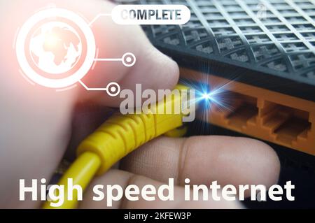 The concept of high speed internet connection is popular all over the world. Stock Photo