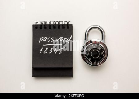 Easy Password Concept on a combination lock. Stock Photo