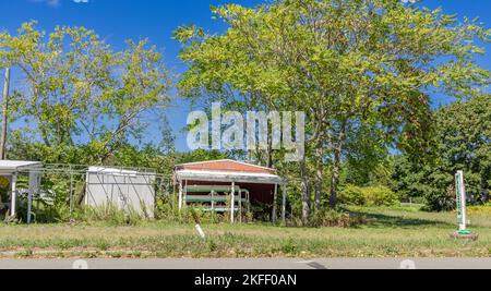 Abandoned site of the old Hay Ground market in Bridgehampton, NY Stock Photo