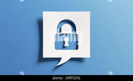 Security and cybersecurity concept lock symbol. Protection against thieves, cyber attacks, fraud, data breach. Secure access to network, internet and Stock Photo