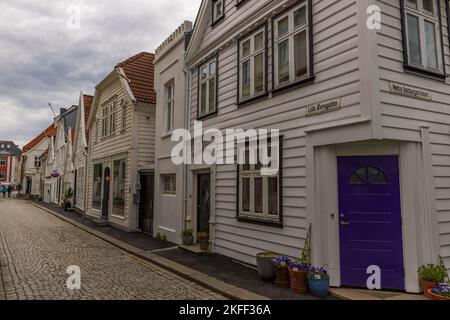 Strasse in der Altstadt von Bergen, Norwegen Stock Photo