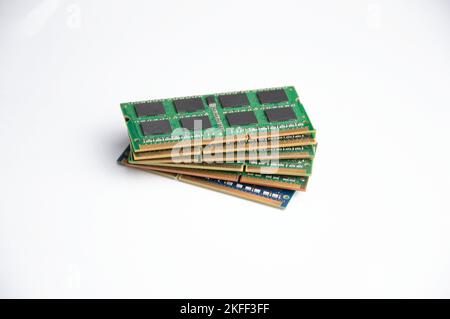 RAM is a hardware device. computer key, ram notebook on white background Stock Photo