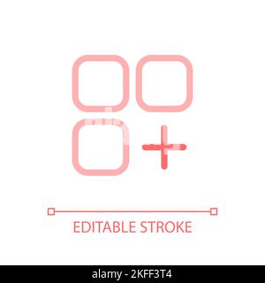 Menu with add option pixel perfect color linear ui icon Stock Vector