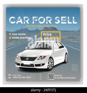 Car For Sell Business Social Media Post Fully Editable Template Stock Vector