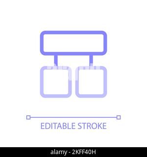 Block diagram pixel perfect color linear ui icon Stock Vector