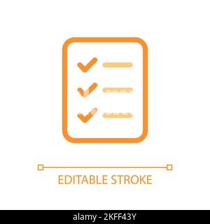 Checklist of completed tasks pixel perfect color linear ui icon Stock Vector