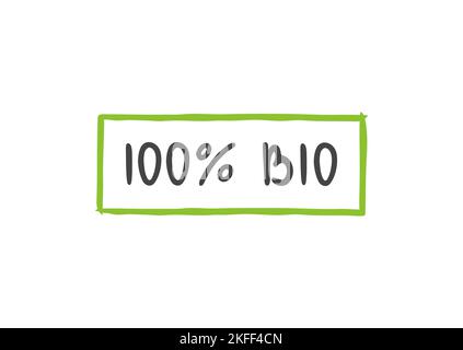 Vector Illustration. 100% Bio Product. Nature Ingredients. Template for Badge, Logo, Tag and Label. Ecological Lifestyle. Stock Vector