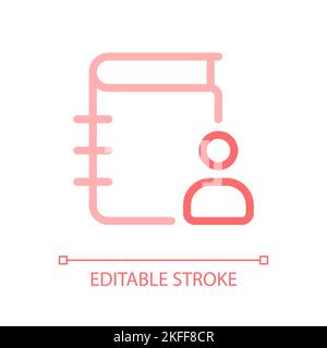 Contact list pixel perfect color linear ui icon Stock Vector