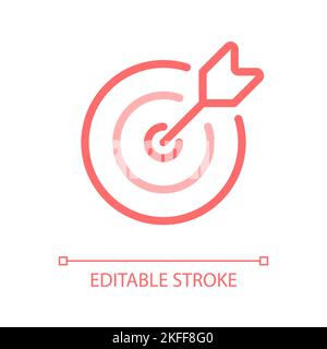 Reaching target pixel perfect color linear ui icon Stock Vector