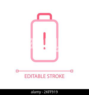 Low battery level pixel perfect color linear ui icon Stock Vector