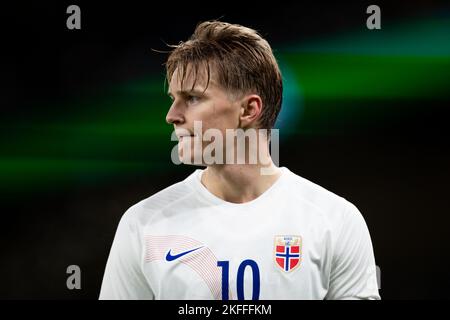 Dublin, Ireland. 17th Nov, 2022. Dublin, Ireland, November 17th 2022 Martin Odegaard of Norway in action during the international friendly match between Republic of Ireland and Norway at the Aviva Stadium in Dublin, Ireland Dan O' Connor (Dan O' Connor/SPP) Credit: SPP Sport Press Photo. /Alamy Live News Stock Photo