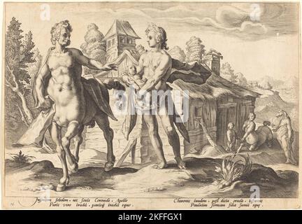 Apollo Entrusting Chiron with the Education of Asclepius. Stock Photo