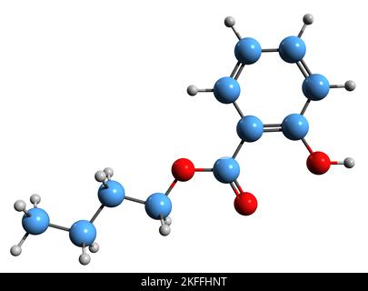 3D image of Salicylic acid skeletal formula - molecular chemical ...