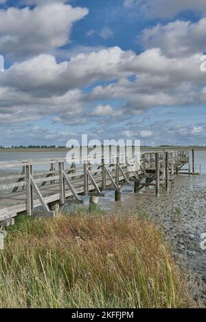 bathing area at Eider River in Toenning,North Frisia,Eiderstedt Peninsula,Germany Stock Photo