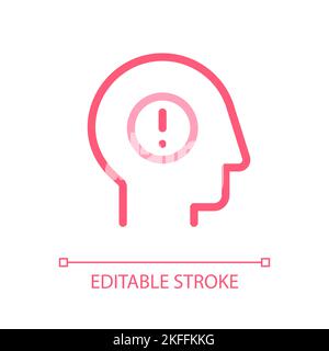 Mental health issues pixel perfect color linear ui icon Stock Vector
