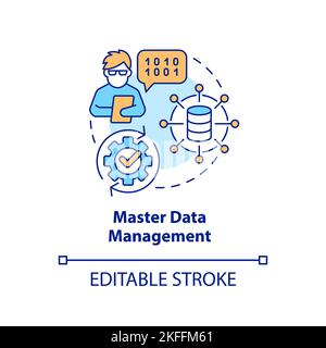 Master data management concept icon Stock Vector
