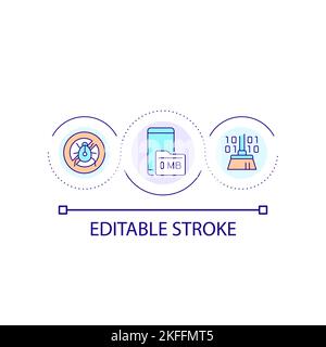 Remove smartphone viruses loop concept icon Stock Vector