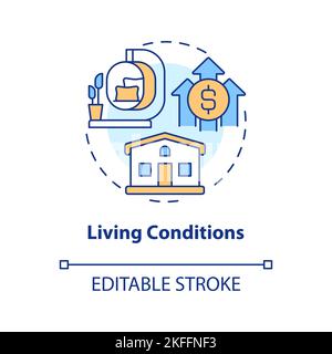Living conditions concept icon Stock Vector