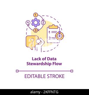 Lack of data stewardship flow concept icon Stock Vector