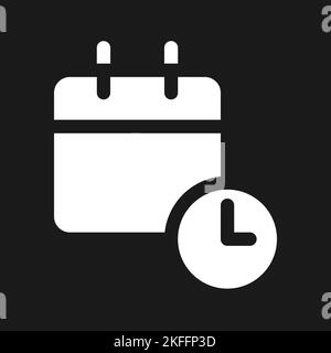 Calendar online dark mode glyph ui icon Stock Vector