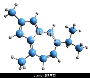 3D image of azulene skeletal formula - molecular chemical structure of ...