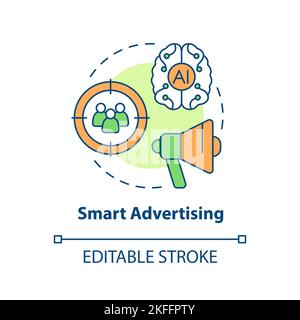 Smart advertising concept icon Stock Vector