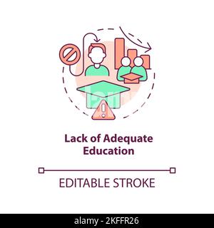 Lack of adequate education concept icon Stock Vector