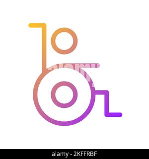 Person with disability pixel perfect gradient linear ui icon Stock Vector
