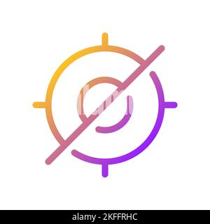 Crossed aim pixel perfect gradient linear ui icon Stock Vector