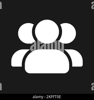 Online community dark mode glyph ui icon Stock Vector