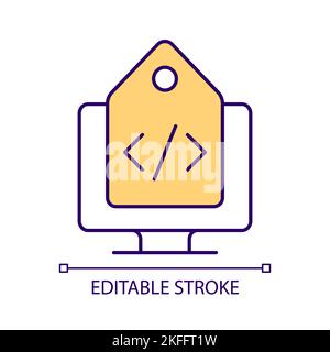 Software price RGB color icon Stock Vector