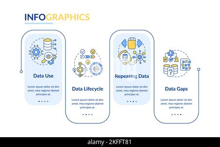 Information governance strategy rectangle infographic template Stock Vector