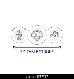 Reliable password loop concept icon Stock Vector