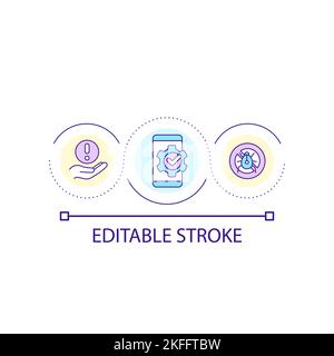 Remove digital viruses loop concept icon Stock Vector