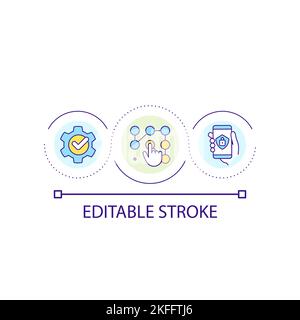 Screen password loop concept icon Stock Vector